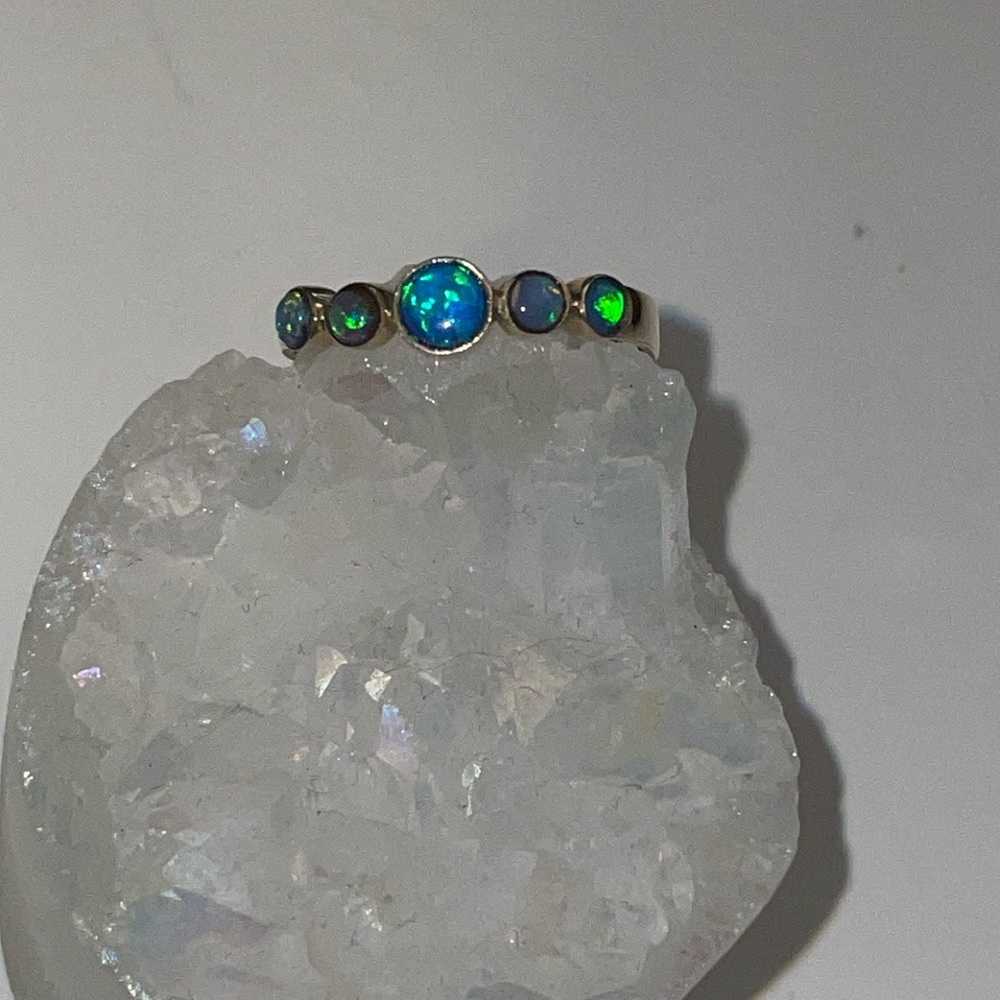5 stone bezel set ring